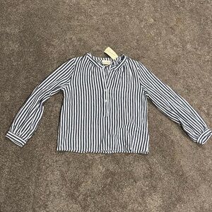 Universal Thread Navy and White Striped Women’s Button Down Shirt